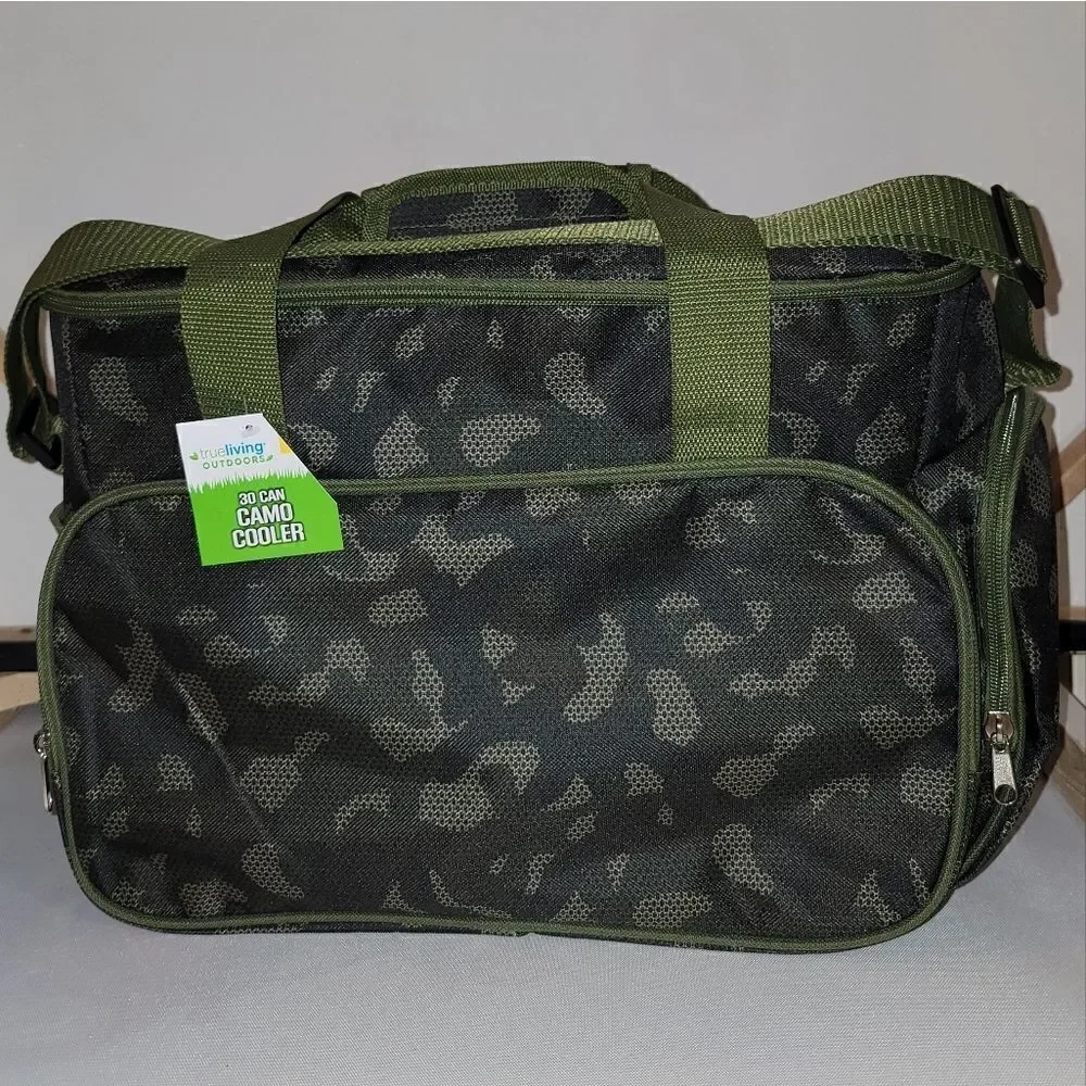 True Living 30 Can Camo Insulated Cooler Many Pocket New